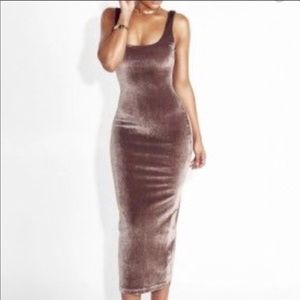 JLUXLABEL velour sexy body fitting dress medium